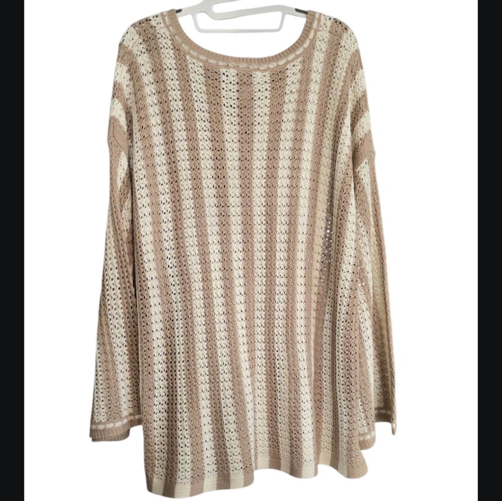 Cato Bohemian Striped Crochet Top Size 22/24W NWT - Picture 5 of 7